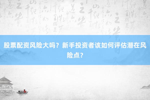 股票配资风险大吗？新手投资者该如何评估潜在风险点？