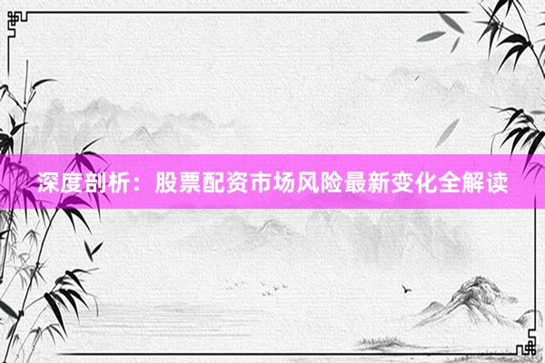 深度剖析：股票配资市场风险最新变化全解读