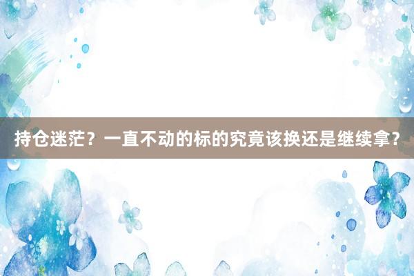 持仓迷茫？一直不动的标的究竟该换还是继续拿？