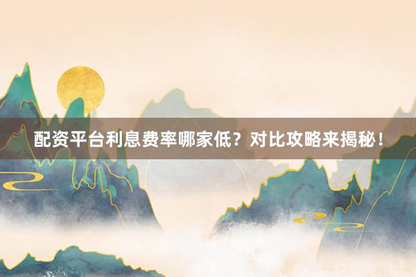 配资平台利息费率哪家低？对比攻略来揭秘！