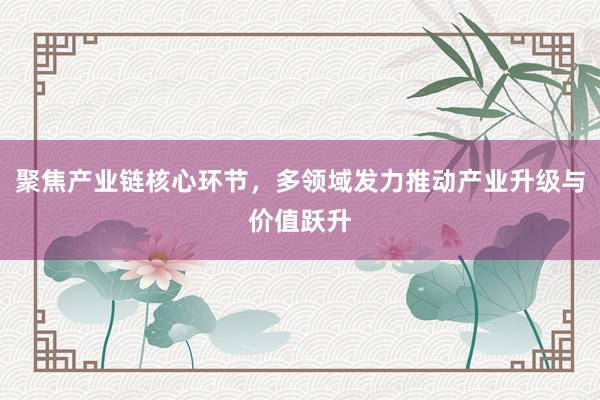 聚焦产业链核心环节，多领域发力推动产业升级与价值跃升
