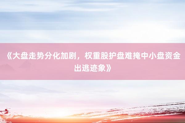 《大盘走势分化加剧,权重股护盘难掩中小盘资金出逃迹象》