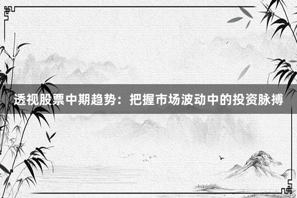 透视股票中期趋势：把握市场波动中的投资脉搏