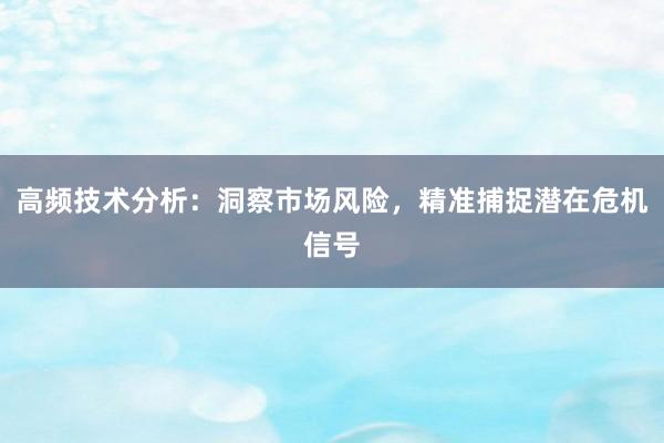 高频技术分析：洞察市场风险，精准捕捉潜在危机信号